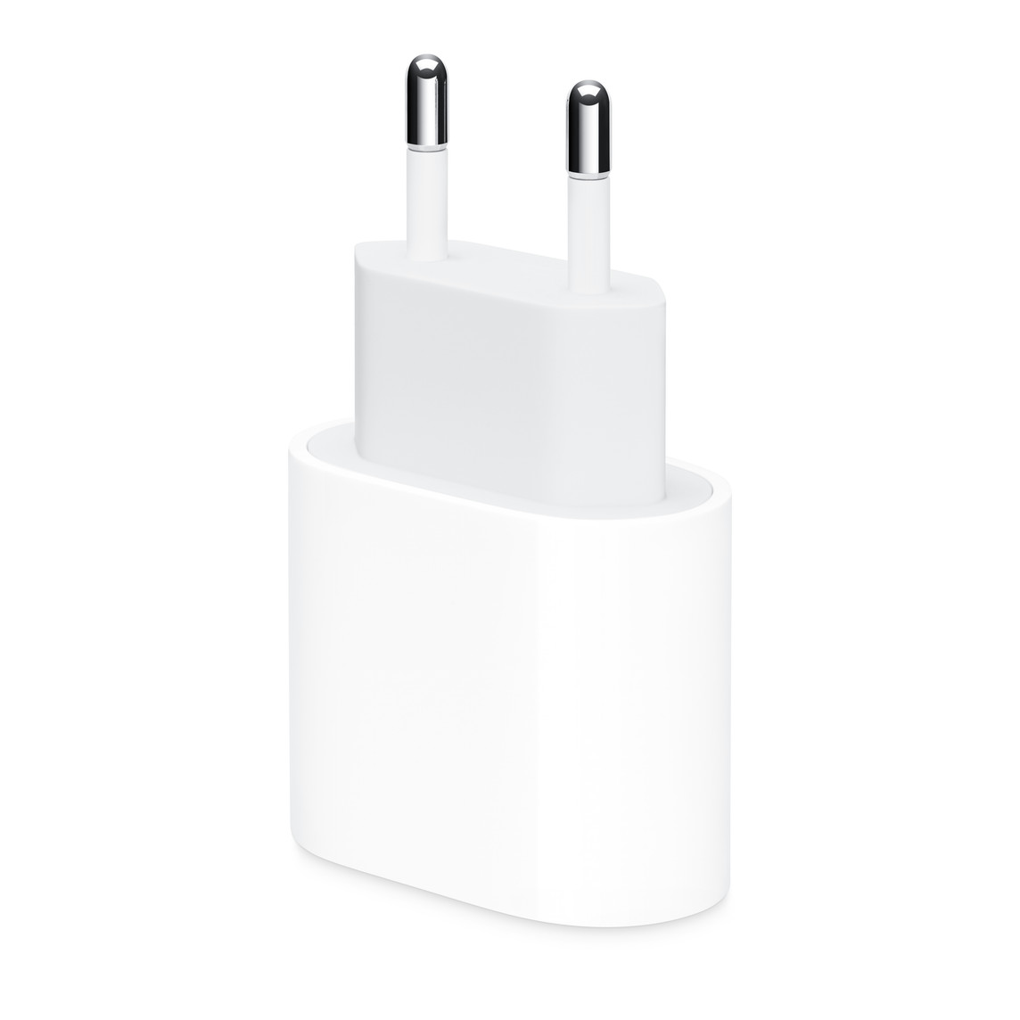El adaptador de corriente USB-C de 20 vatios de Apple (con enchufe tipo C) es muy rápido y eficiente, así que va de perlas para cargar tus dispositivos en cualquier lugar.