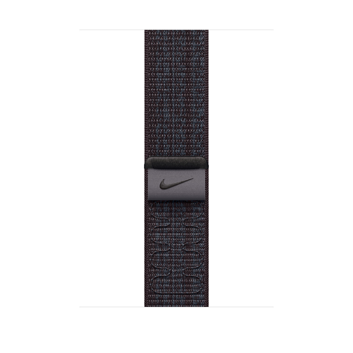 Correa loop deportiva negra/azul hecha de nylon tejido con el Swoosh de Nike y cierre adhesivo ajustable