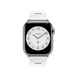 Image montrant le bracelet Kilim simple tour blanc et le cadran d’une Apple Watch.