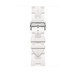 Blanc (white) Kilim Single Tour band, woven textile with silver stainless steel buckle.