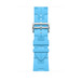 Bleu Céleste (blue) Single Tour band, woven textile with silver stainless steel buckle