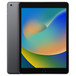 iPad, back exterior, single-lens camera, Space Gray finish, front exterior, Home button at bottom, black display bezel