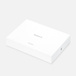 White shipping box, Apple logo on side, top exterior, text reads, MacBook Air, Apple Certified Refurbished