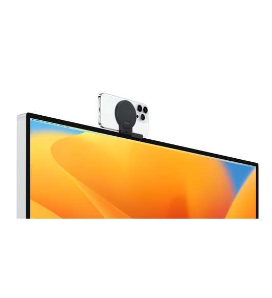 Belkin iPhone Mount (Magsafe Compatible) for Mac Desktopsは、FaceTime通話やビデオ会議にぴったりの頑丈なマウント。