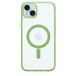 iPhone 15 Plusが装着されたOtterbox Lumen Series。iPhone用のクリアケースで、色を合わせたApple MagSafeリングがついている。