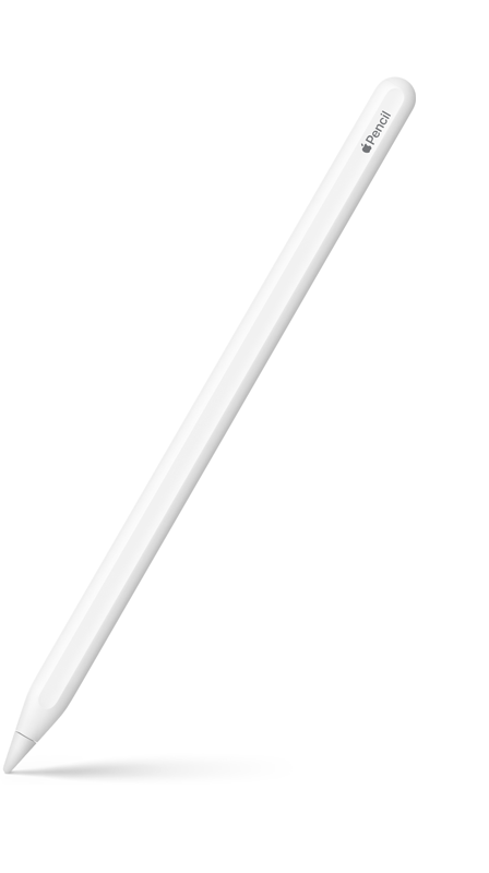 ホワイトのApple Pencil（第2世代）。Apple Pencilの刻印。Appleの部分はAppleのロゴで表現されている