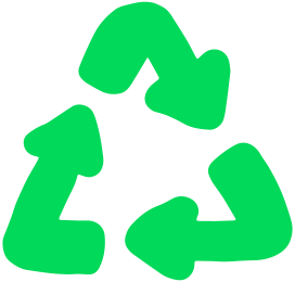 緑色のリサイクルマーク。
