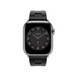 Noir (black) Kilim Single Tour strap, showing Apple Watch face.