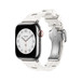Blanc 白色 Kilim Single Tour 錶帶，展示 Apple Watch 錶面與數位錶冠。
