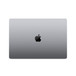 16-inch MacBook Pro, exterior top, closed, rectangular shape, rounded corners, Apple logo centred, Space Grey