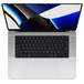 打開的 MacBook Pro 俯視圖，展示顯示器、配備全高度功能鍵列和環形 Touch ID 按鈕的鍵盤以及觸控板，銀色外觀
