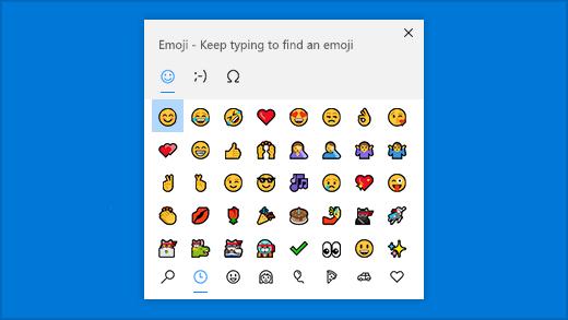 Shortcut emoji panel