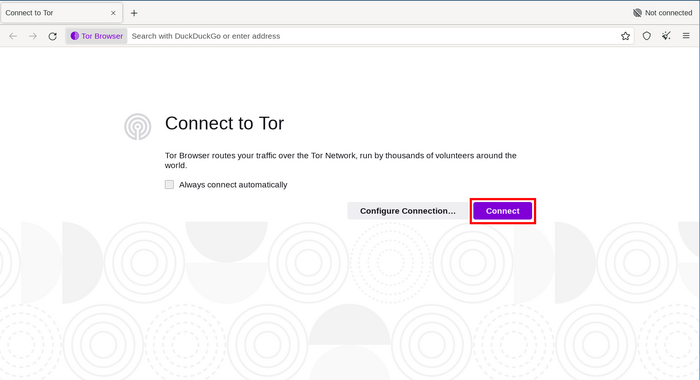 點擊'連線'以連接到 Tor