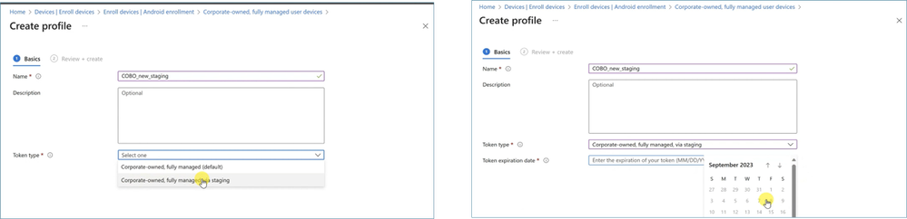 Screenshot of an Android corporate-owned, fully managed profile in the Microsoft Intune admin center.