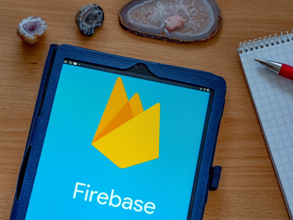 In this photo illustration Firebase owned by Alphabet Inc.