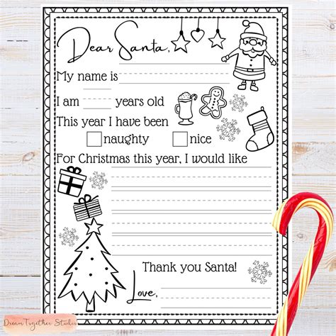 Coloring Free Printable Santa Letter Template