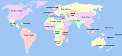 Geographische Subregionen gemäß den Vereinten Nationen