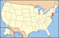 Map of United States highlighting New Jersey
