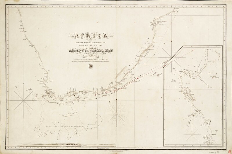 File:Admiralty Chart No 596 Africa, sheet IV from Hollams Island to Cape Correntes including the Cape of Good Hope - from 1822 to 1826 RMG F0115, Published 1827.tiff
