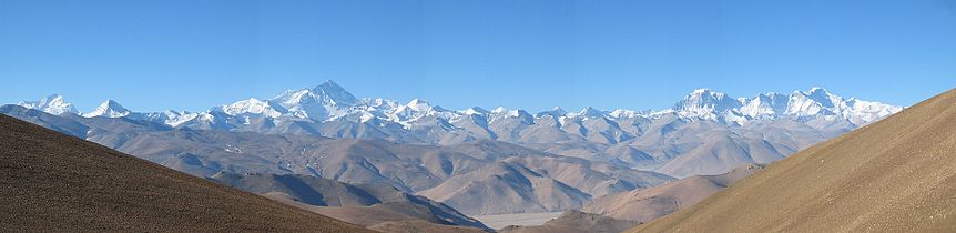 Mount Everest region, from the north