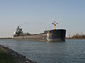 John B. Aird transits the canal, just north of the Skyway bridge in St. Catharines, looking north along the canal