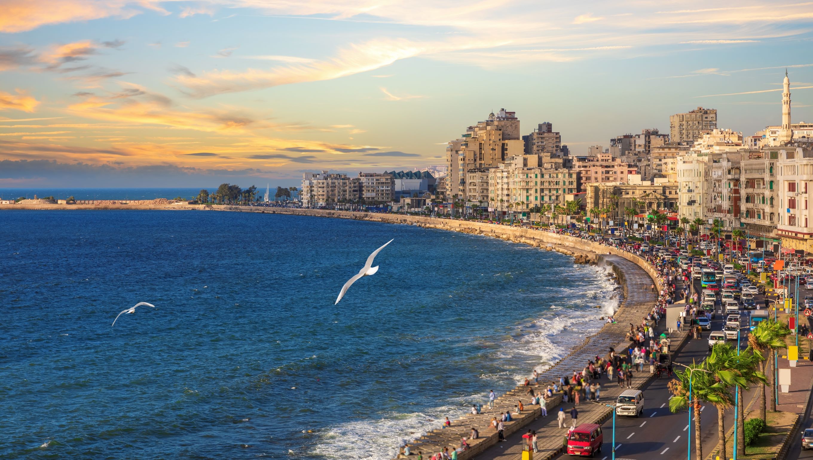 Alexandria seacoast, beautiful sunset view of the Mediterranean sea, Egypt [Shutterstock: AlexAnton]