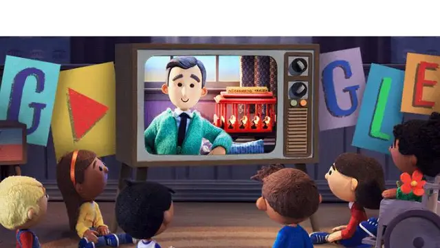 Google Doodle celebrating children's TV presenter Mister Rogers