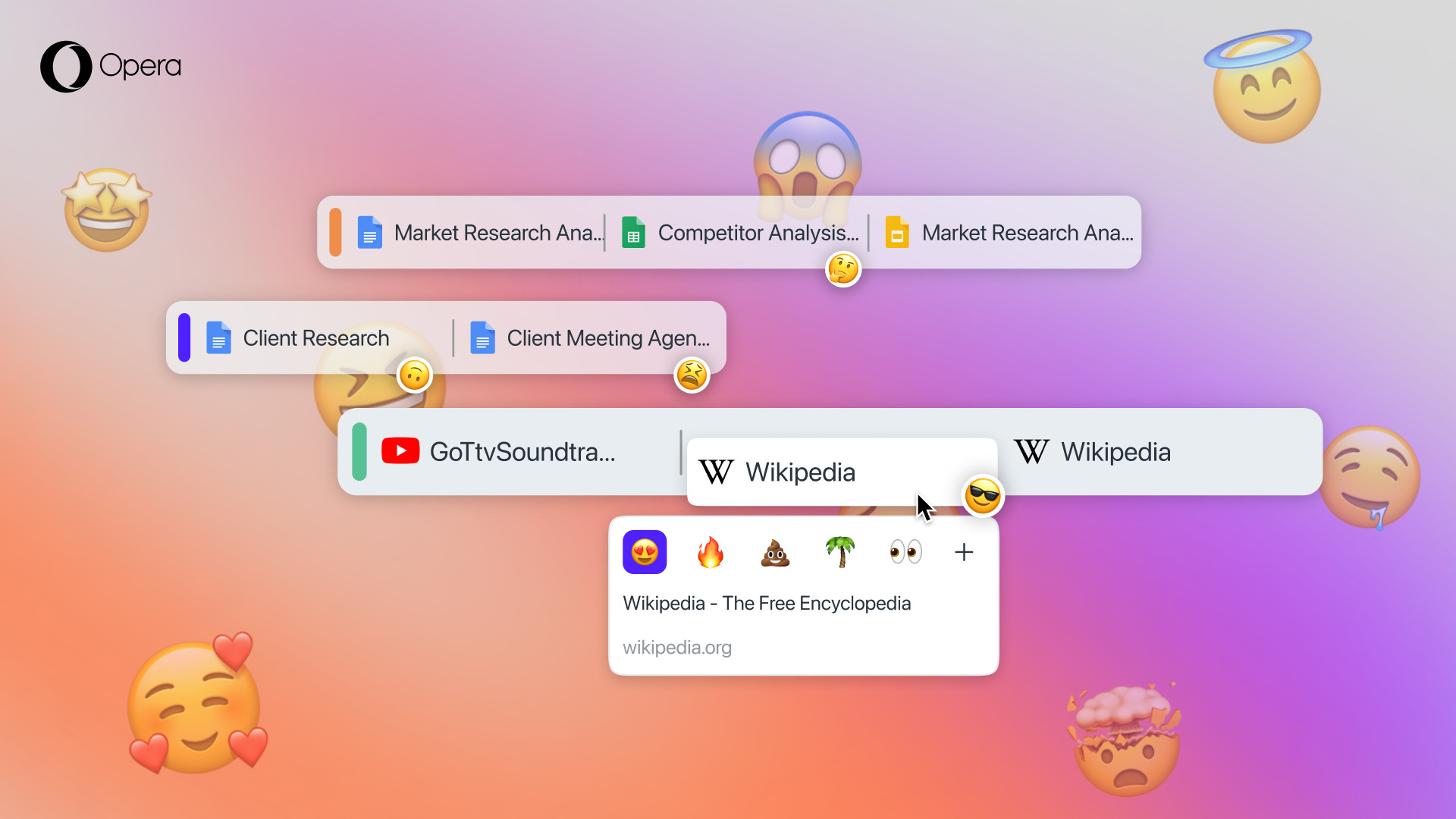 You can now decorate your tabs with Emojis in Opera browser for desktop.