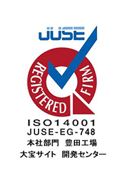 ISO 14001 認証 JQA-EM0453 本社部門、豊田工場、大宝サイト、開発センター