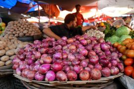 India&#039;s decision to ban onion export last December led to a windfall for Pakistani exporters [Rehan Khan/EPA]