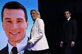 Marine Le Pen&#039;s National Rally has delivered a crushing defeat to French President Emmanuel Macron&#039;s centrist Renaissance [Jilien De Rosa/AFP]