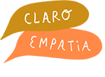 Dwa kolorowe dymki tekstowe z hiszpańskimi słowami claro i empatia