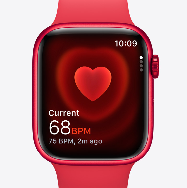 Apple Watch Series 9 memperlihatkan aplikasi EKG yang melakukan pembacaan.