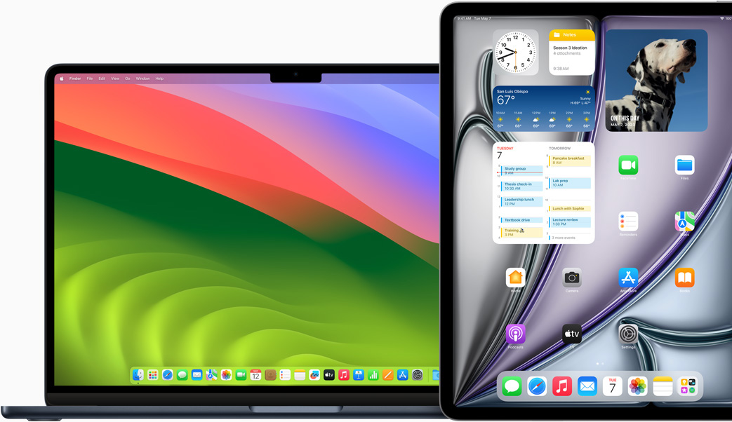 MacBook Air 및 iPad 화면 디스플레이