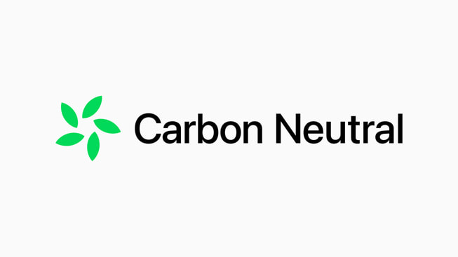 Le logo d’Apple pour son initiative de carboneutralité.