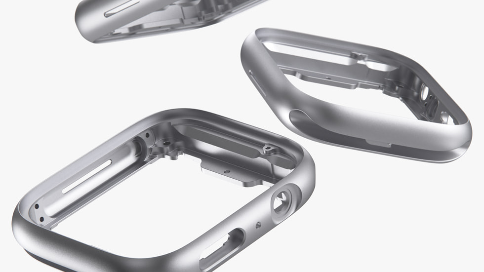 Les boîtiers en aluminium de l’Apple Watch Series 9.