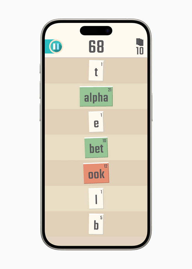Saisie d’écran de Words in Progress sur iPhone 15 Pro.