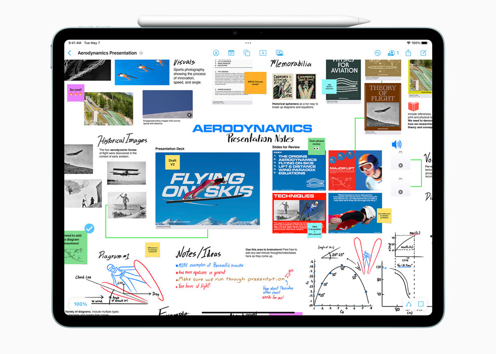 Aplikace Freeform na novém iPadu Air.