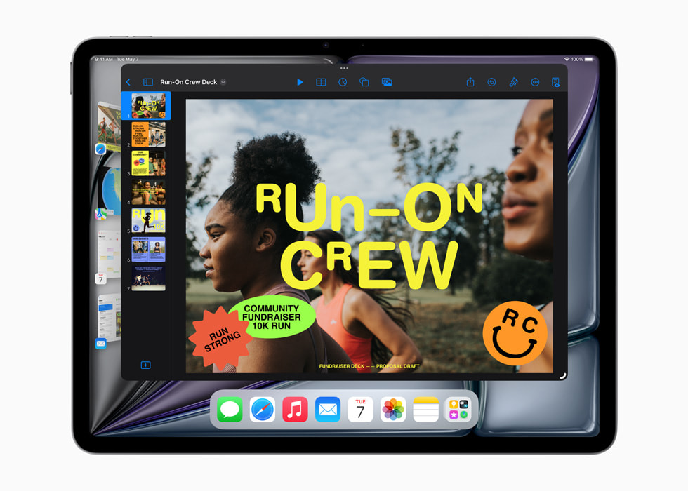 O Organizador Visual é mostrado no novo iPad Air.