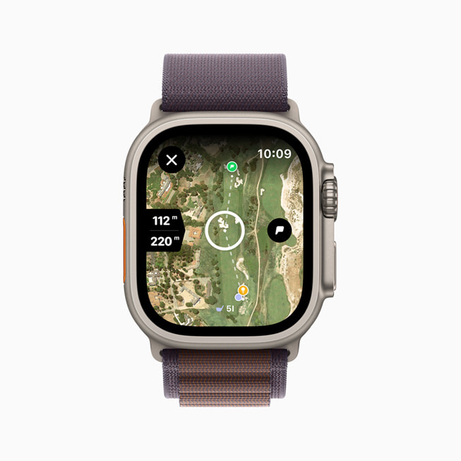 Hole19 vises på Apple Watch.