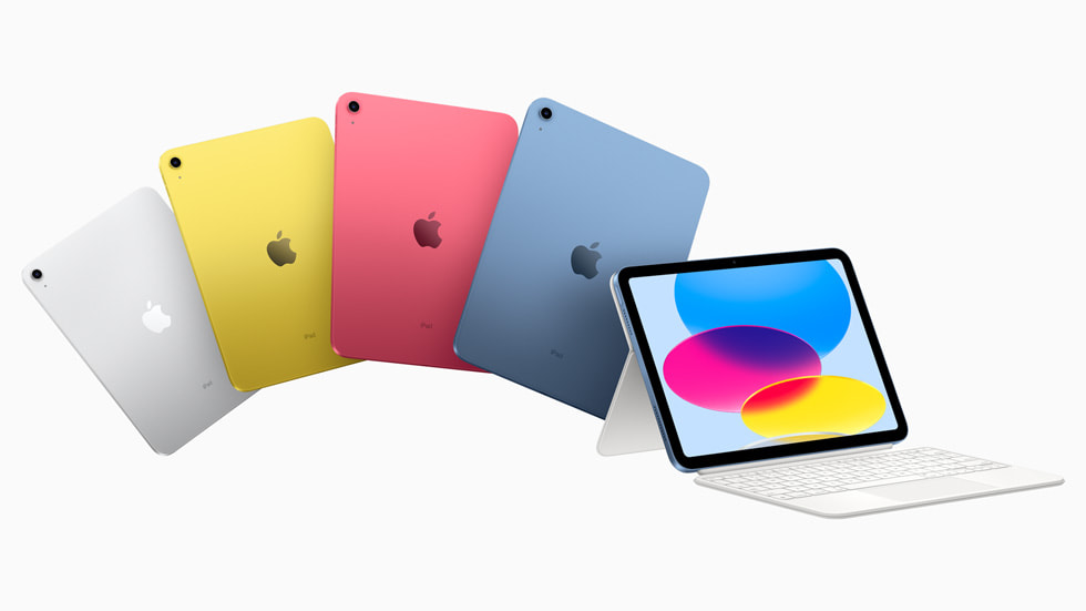 iPad (10<sup>e</sup> génération) argent, jaune, rose et bleu