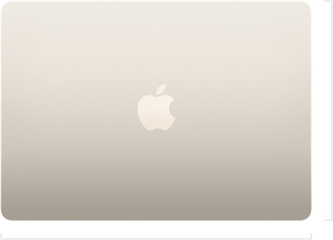 Eksterior MacBook Air 13 inci, tertutup, logo Apple di tengah
