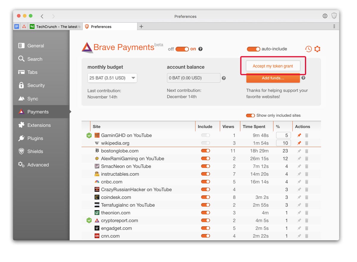 Brave will grant new and existing browser users digital currency that the browser can send to websites you visit.