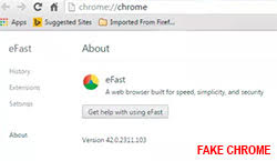 efast browser fake google chrome