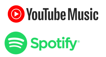 SpotifyとYouTubeのミュージックアイコン