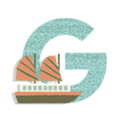 Illustration of the letter G with a sailboat in front