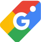 Etiqueta de precio con el logotipo de la G de Google