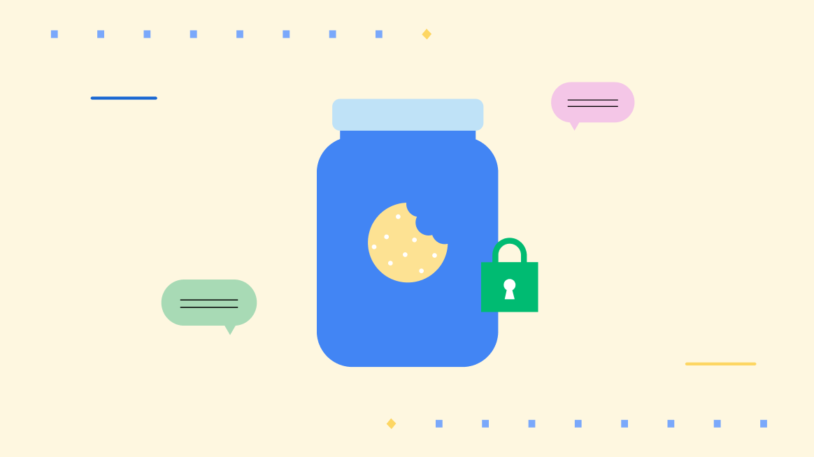 An illustration of a cookie jar with a closed padlock. 