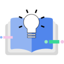 A lightbulb above an open book