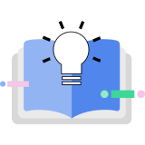 A lightbulb above an open book